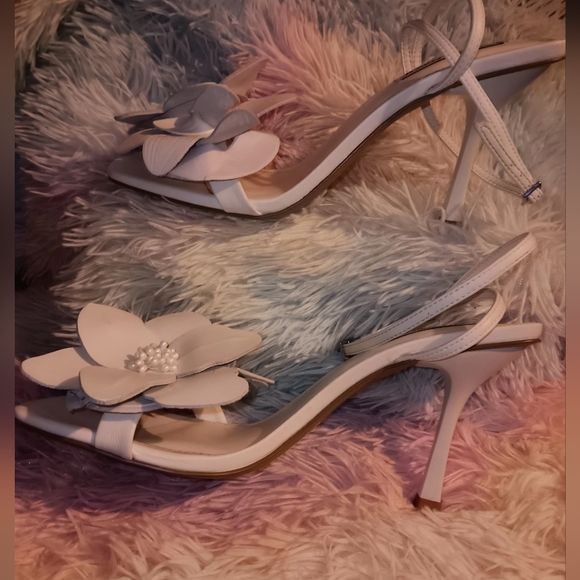 Steve Madden Amani Floral Ankle-Strap Heels~White~Women"s Size 9M - Picture 4 of 8